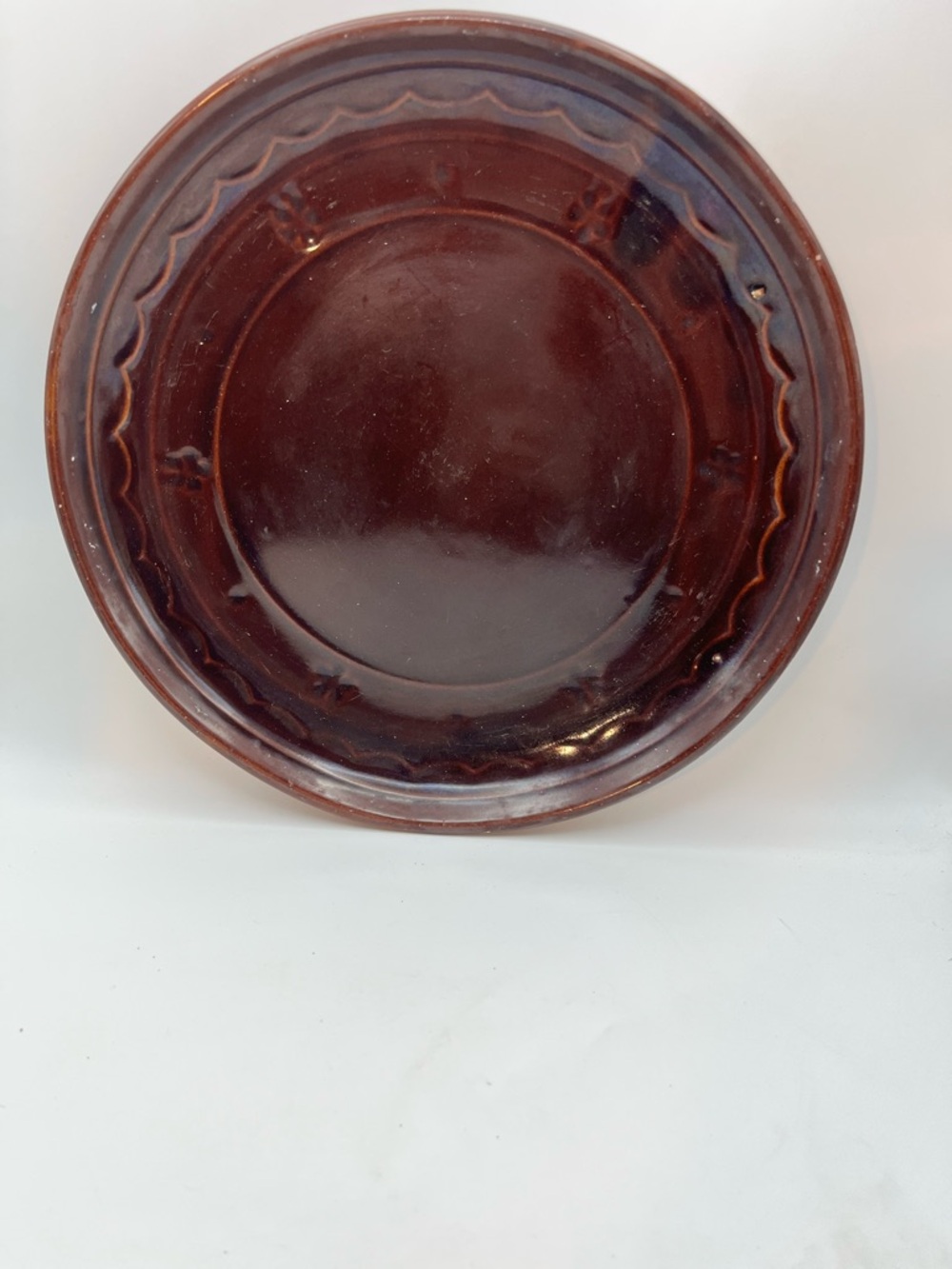 Vintage MarvCrest Glossy Dark Brown Ceramic Accent Plate
